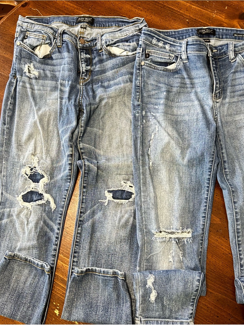 Judy Blue Light Wash Distressed Jeans - Twin Pair